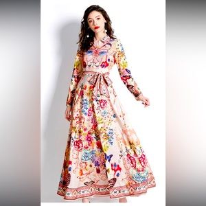 Elegant Floral Maxi dress- Size M